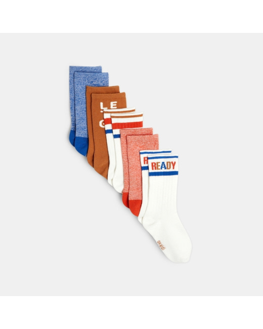 Chaussettes fantaisie (lot de 5) orange garçon