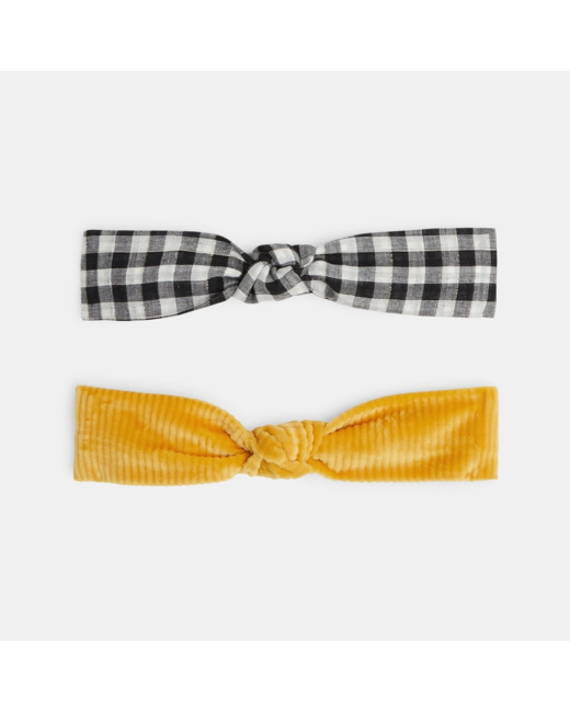 Headband noué en tissu (lot de 2) jaune fille