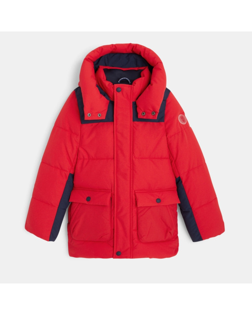 Blouson doudoune à capuche rouge garçon