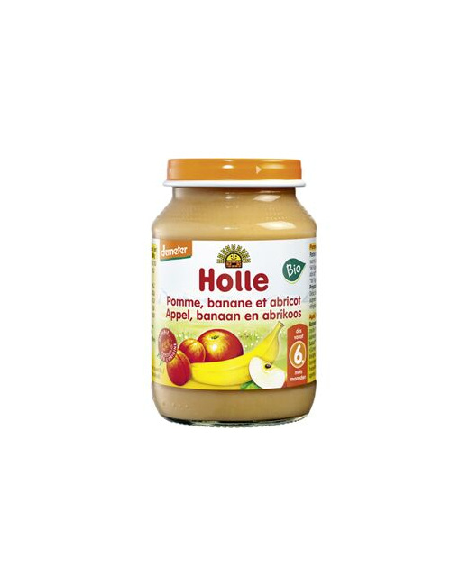 Pomme et banane avec abricot