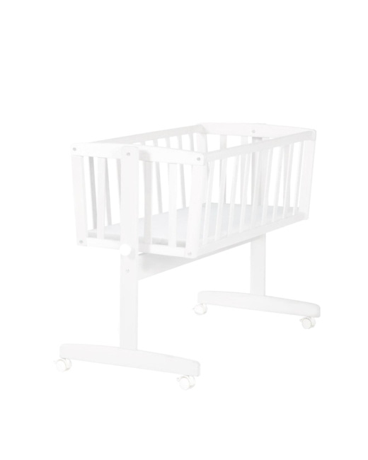 Berceau en bois sur roulettes avec matelas