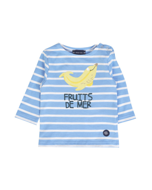Marinière "Fruits de mer" Baby - coton - Lobélia/Milk