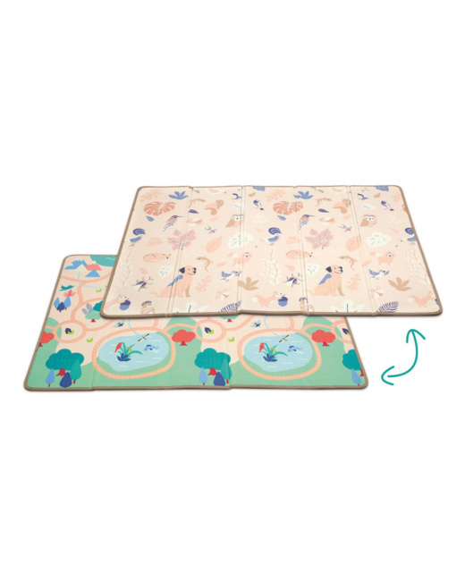 Grand tapis d'éveil pliable et réversible