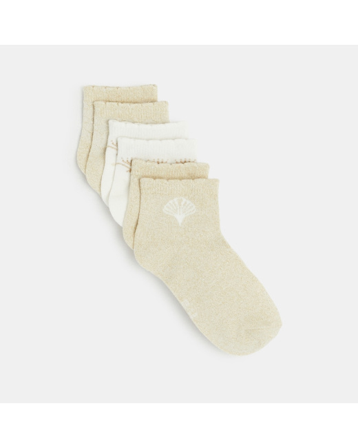 Socquettes à paillettes (lot de 3) blanc fille
