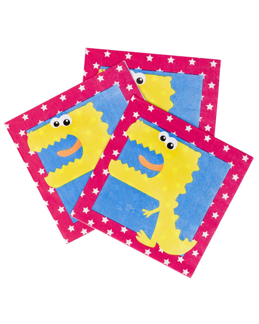 Lot de 20 serviettes anniversaire en papier motif Dragon