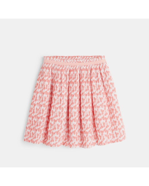 Jupe plissée à fleurs rose fille