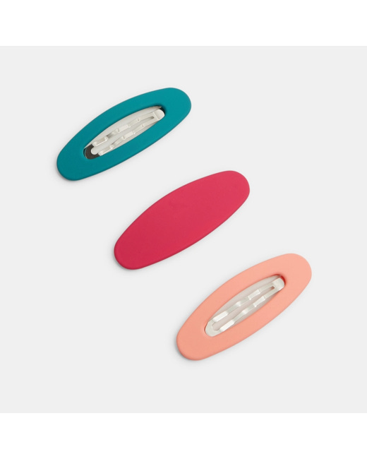 Barrettes unies clic-clac (lot de 3) rose fille