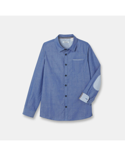 Chemise unie bleue garçon