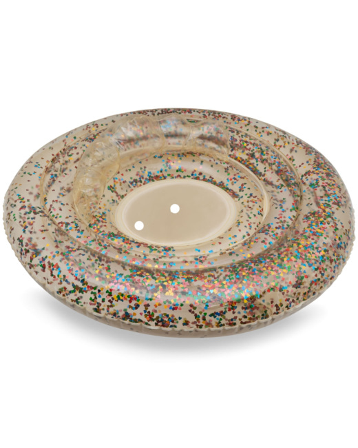 Bouée bébé coeur transparent et paillettes