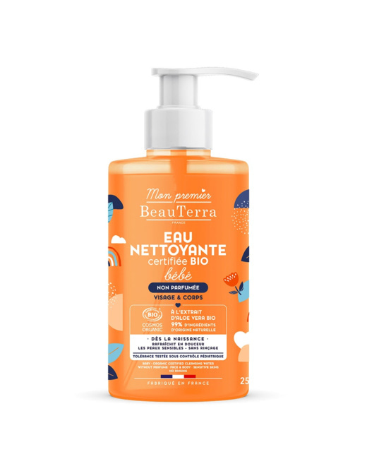 Eau Nettoyante Bébé Bio Peaux Sensibles Corps et Cheveux