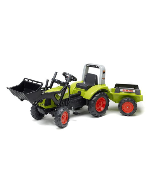 Tractopelle Claas Arion 410 et sa remorque