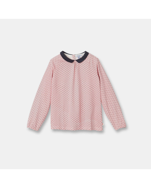 T-shirt col Claudine rose fille
