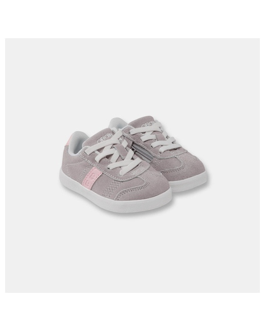 Tennis croûte de cuir lacets élastiqués et zip