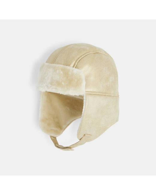 Chapka doublé en fausse fourrure jaune fille