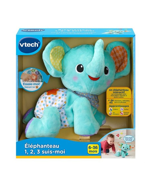 Peluche interactive Eléphanteau 1,2,3 suis-moi
