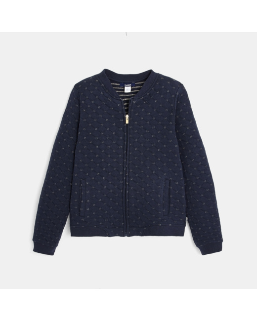 Teddy zippé matelassé bleu fille