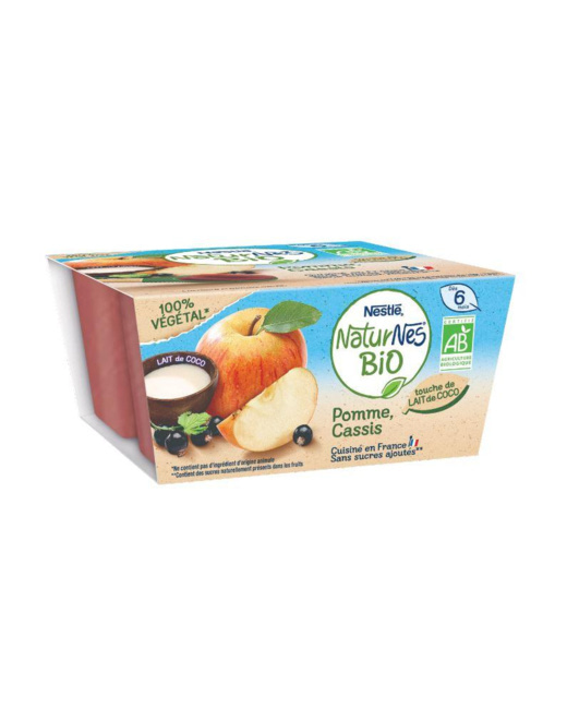 Naturnes BIO VEGETAL Pomme, Cassis, touche de lait de coco