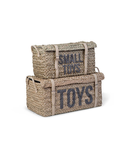 Lot de 2 paniers de rangement en paille