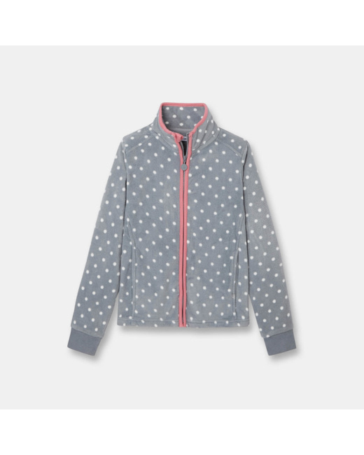 Polaire zippée imprimée gris fille