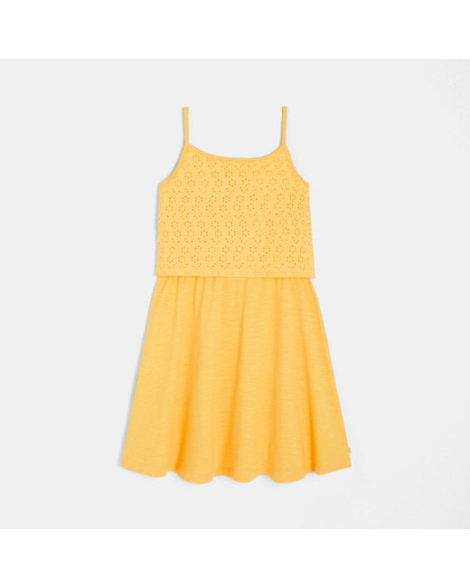 Robe à bretelles jaune fille