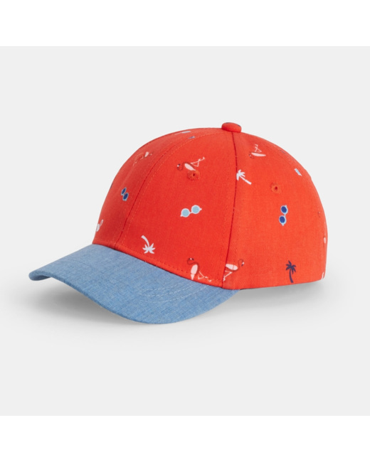 Casquette imprimée mixte rouge