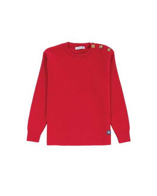 Pull Marin uni "Riec" Kids - laine - Braise