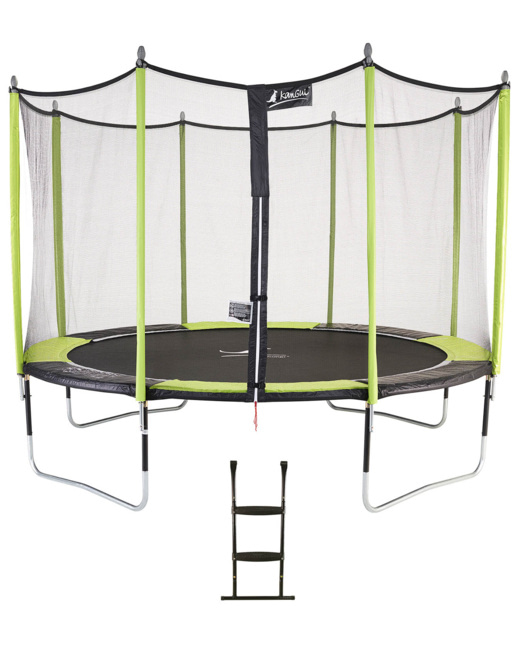 Trampoline de jardin 365 cm + filet de sécurité + échelle JUMPI