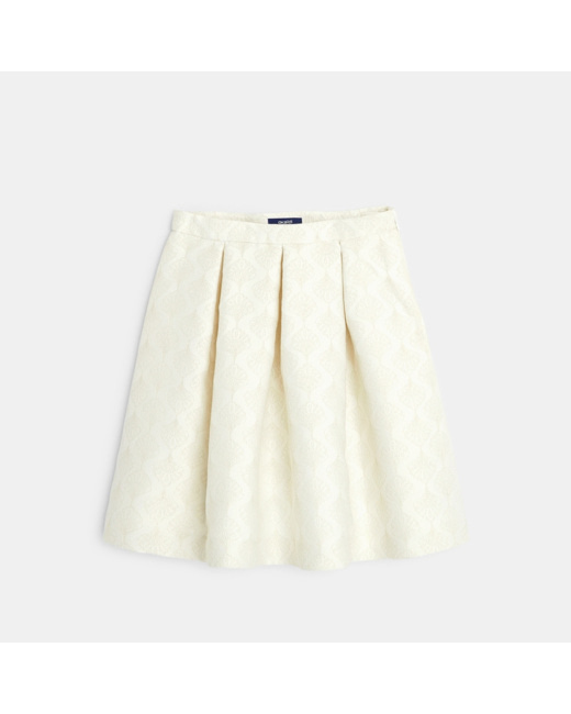 Jupe évasée en jacquard blanche fille