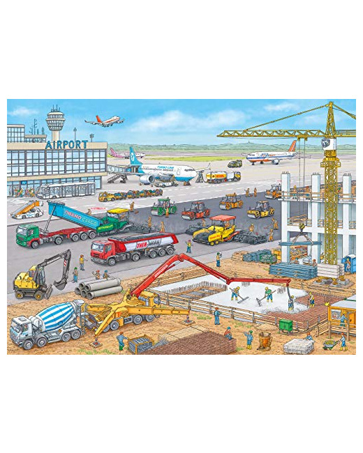 Puzzle - Chantier à l'aéroport - 100 pièces