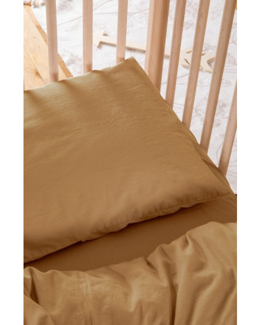 Taie d'oreiller Satin de Coton Bio lavé