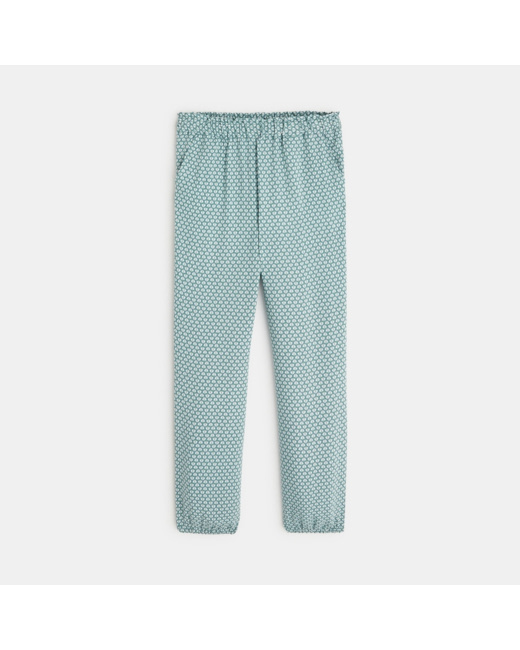 Pantalon imprimé style jogpant vert fille