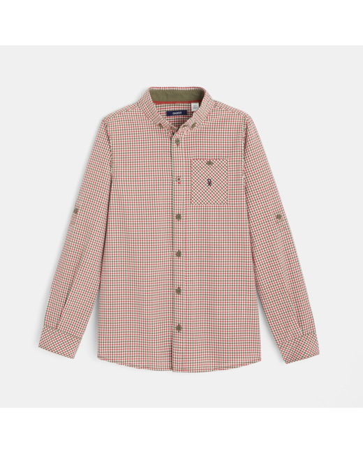 Chemise à carreaux rouge garçon