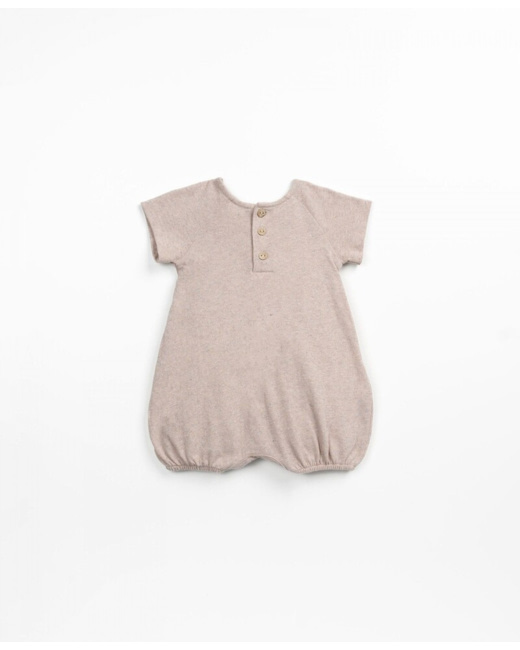 Barboteuse manches courtes en jersey taupe Crochet