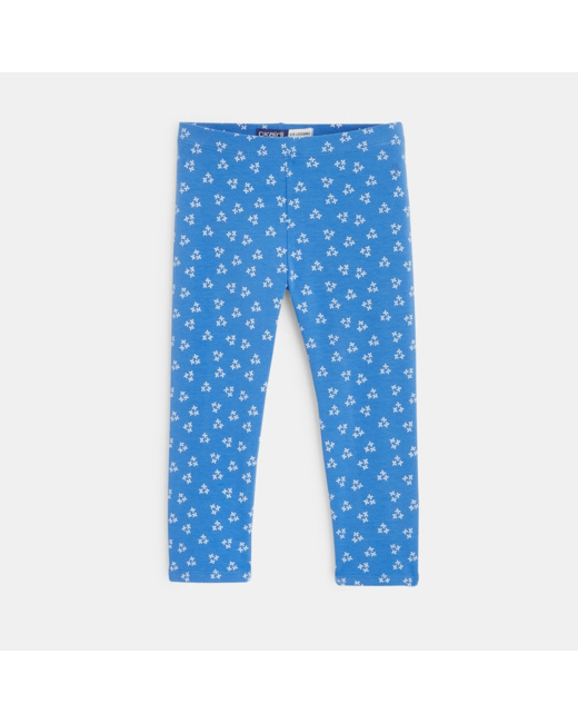 Leggings courts imprimés bleu fille