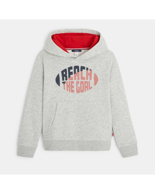 Sweat à capuche Okaïdi Sport gris garçon