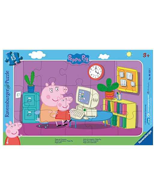 Puzzle - Peppa Pig - Devant l'ordinateur - 15 pièces