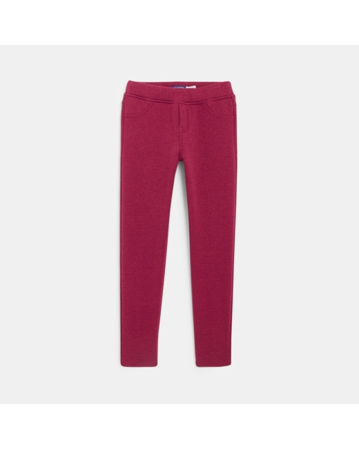 Jegging chaud et pailleté rouge fille