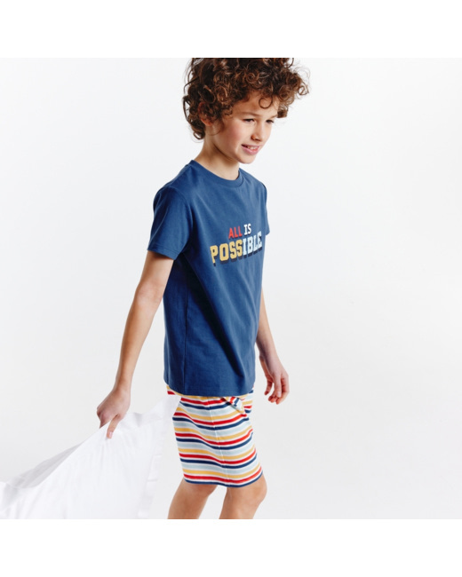 Pyjama d'été 2 pièces en jersey bleu garçon