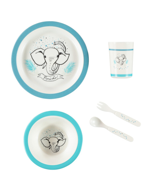 Set repas en mélaminé Éléphant - 5 pièces