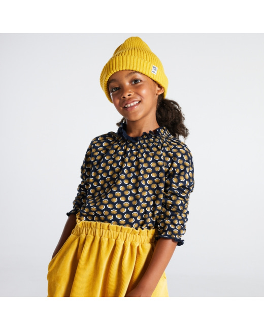 T-shirt imprimé manches longues bleu fille