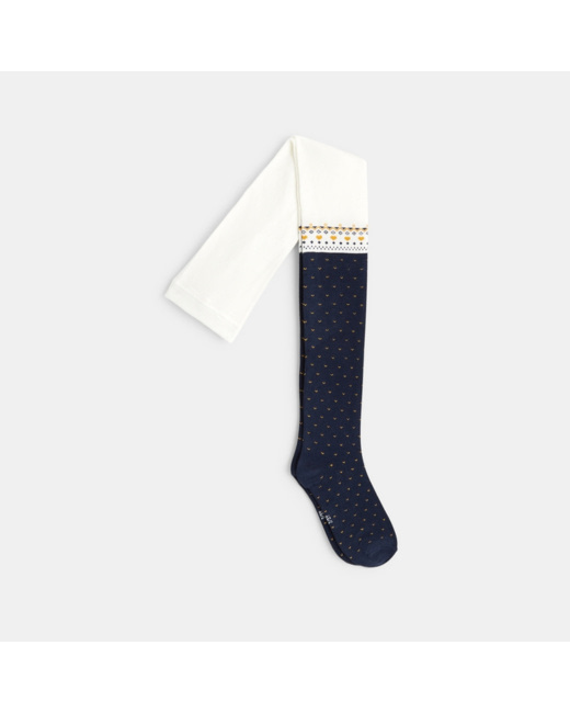 Collants chauds motifs scandinaves bleus fille