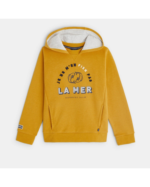 Sweat-shirt à message jaune garçon