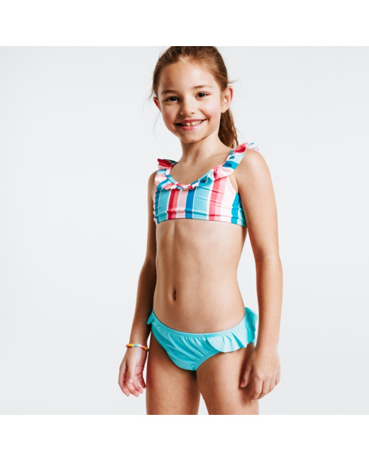 Maillot de bain 2 pièces à volants fille