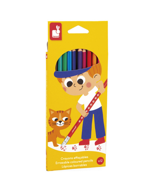 Lot de 12 crayons effaçables