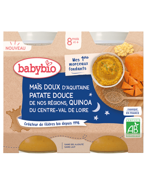 Mes 1ers Morceaux Fondants - Maïs, Patate Douce et Quinoa Bio