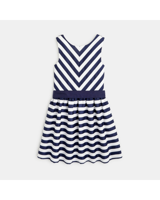 Robe marinière chic bleue fille