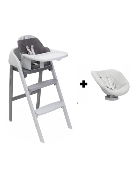 Chaise haute 2 en 1 Crescendo up  Steel Cloud Re Lux