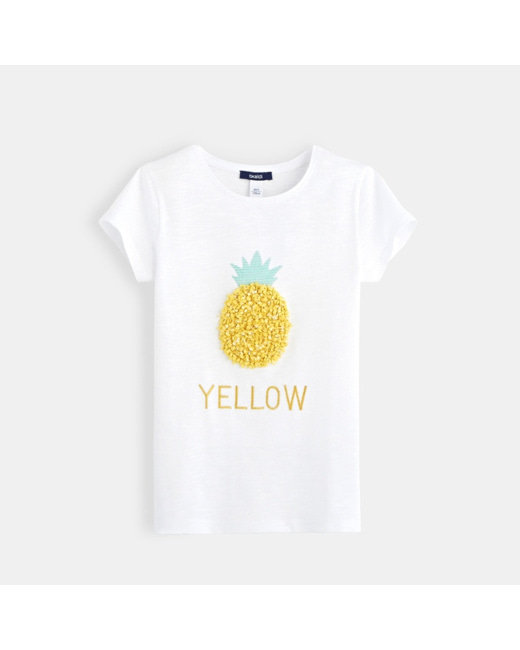 T-shirt motif 3D jaune fille