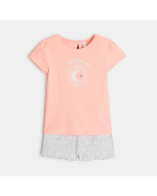 Pyjama d'été 2 pièces rose fille