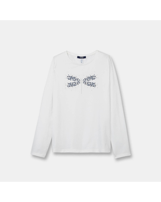 T-shirt à motif brillant blanc fille
